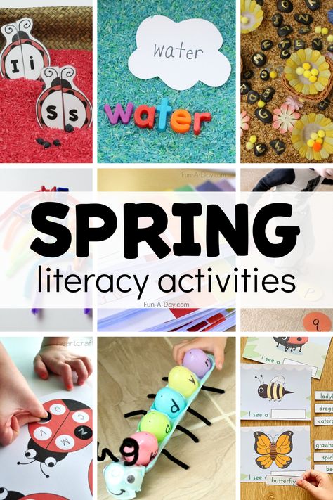 Awesome collection of literacy activities for preschoolers to try this spring! Bugs and flowers and rain galore . . . all while practicing important early literacy skills. Literacy Activities For Preschoolers, Open Ended Literacy Activities Preschool, Preschool Language Activities Early Literacy, Garden Literacy Activities Preschool, Plant Literacy Activities For Preschool, Language And Literacy Activity Preschool, Spring Language Activities For Toddlers, Spring Literacy Activities Preschool, Literacy Activities For Toddlers