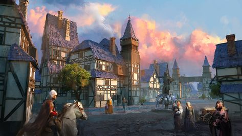 ArtStation - Town hall \ Color sketch , Anton Valiukonis Fantasy Town Hall, Hall Color, Hall Colour, Fantasy Town, Town Hall, Anton, Fantasy Art, Sketch, Color