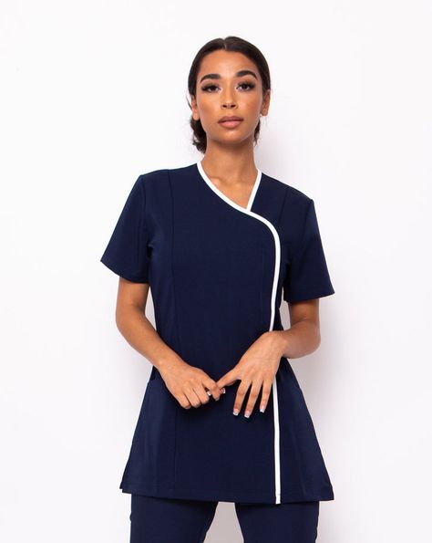 Medical Receptionist Outfit Front Desk, Maid Uniform Housekeeping, Uniform Inspiration, Beauty Uniform, Spa Wear, Salon Uniform, Housekeeping Uniform, Beauty Uniforms, Salon Wear