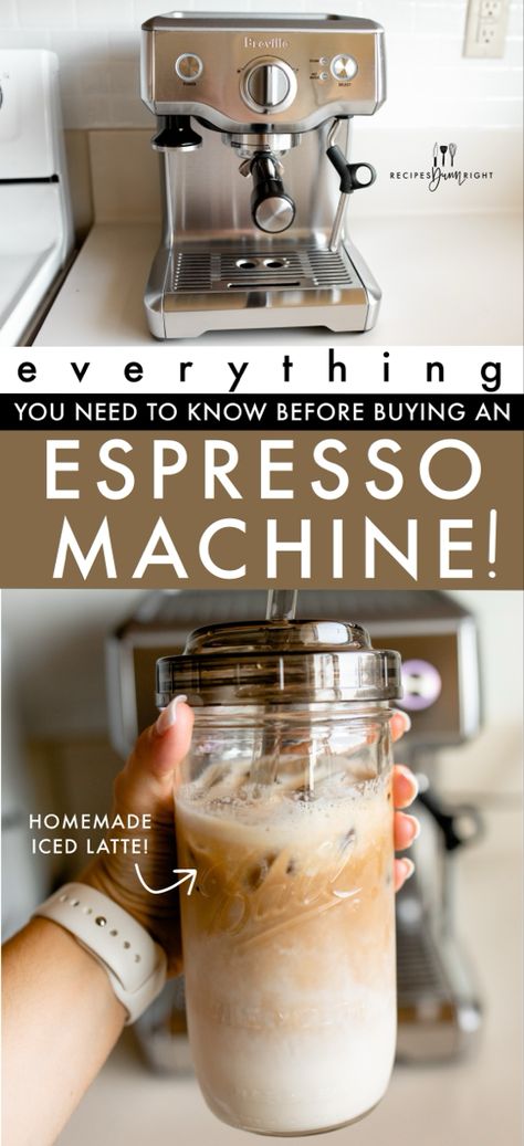 How To Use Delonghi Espresso Machine, Coffee Machine Recipes, Espresso Machine Recipes, Best Home Espresso Machine, Homemade Starbucks, Homemade Latte, Breville Espresso Machine, Homemade Iced Coffee, Breville Espresso