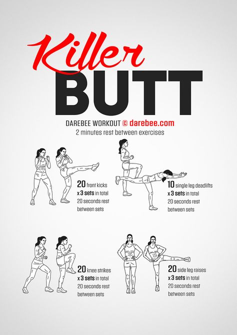 Killer Butt Workout Darebee Workout, Freshman 15, Band Workouts, Cheer Workouts, Summer Bod, Workout Bauch, Latihan Yoga, Fitness Routines, Exercise Routines