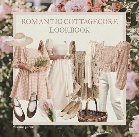 Photoshoot Mood Board, Cottagecore Lookbook, Romantic Academia Outfits, Cottagecore Outfit Ideas, Clothing Photoshoot, Cottage Core Fashion, Kibbe Romantic, Romantic Clothing, Cottagecore Outfit