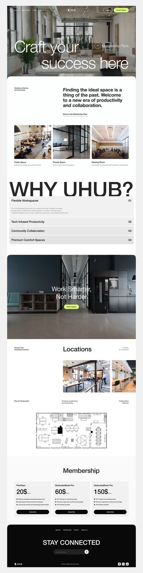 UHUB - Coworking website designed by Afterglow. Connect with them on Dribbble; the global community for designers and creative professionals. Web Design Inspiration Layout, Travel Website Design, Dribbble Design, Website Design Inspiration Layout, News Web Design, Collaborative Workspace, Website Design Wordpress, Modern Website Design, Creative Website Design