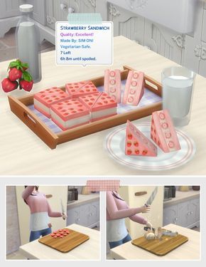 Sims4 Custom Content, Strawberry Sandwich, The Sims 4 Pack, Hicks Und Astrid, Los Sims 4 Mods, Sims 4 Kitchen, Sims 4 Traits, The Sims 4 Pc, Muebles Sims 4 Cc