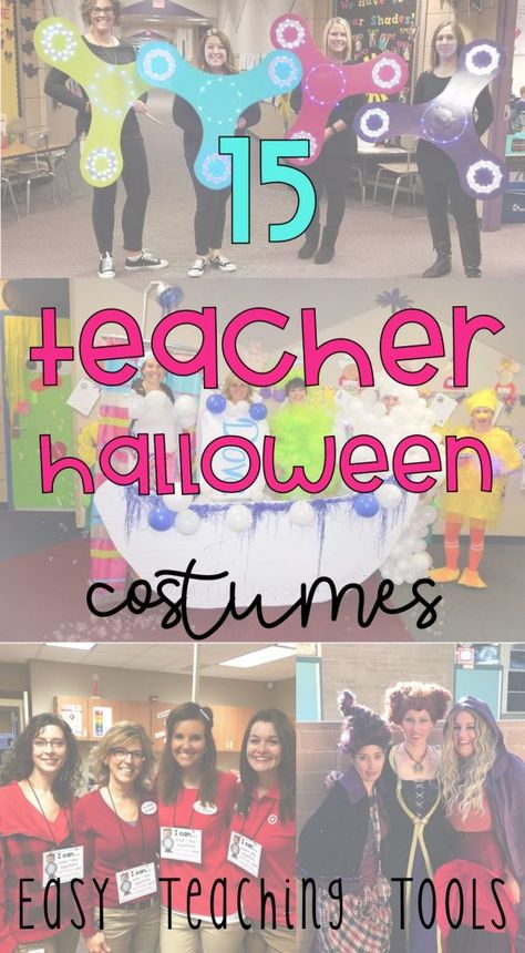 School Supplies Halloween Costumes, Jelly Bean Costume Diy, Math Costumes For Teachers, Carebears Costume Group, Daycare Costumes For Teachers, Teacher Matching Halloween Costumes, M M Costume Group, School Supplies Costumes, Teacher Team Halloween Costume Ideas