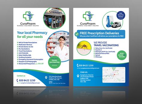 The Pharmacy Leaflet Guru: Expert leaflet design & printing service Pamplet Design, Leaflet Template, Make A Flyer, Pop Up Banner, Pharmacy Design, Leaflet Design, How To Attract Customers, Promote Your Business, Pharmacy