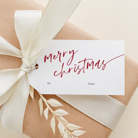 Simple Minimal Script Merry Christmas Gift Tags. Click the edit button to customize with your text. Christmas Packaging Design, Candle Tags, Merry Christmas Tags, Merry Christmas Gift Tags, Business Christmas Cards, Merry Christmas Gift, Christmas Stationery, Holiday Design Card, Merry Christmas Gifts