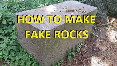 How to make fake rocks - Learn how to make artificial rocks from concrete as well as faux rock painting techniques to make concrete look like actual stone Diy Fake Rock Cover, Fake Rocks Diy, Backyard Grotto, Make Fake Rocks, Fake Rock Wall, Fake Rock Covers, Diy Faux Rocks, Faux Rock Walls, How To Make Rocks