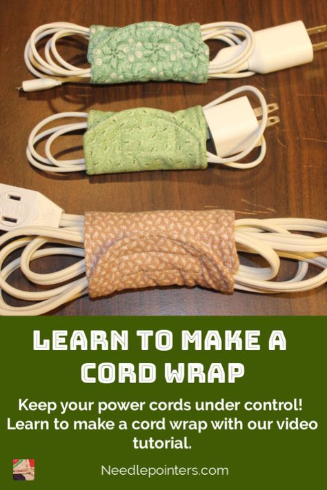 Cord Holders Diy, Wrap Charger Cord, Diy Cord Wrap, Diy Wrapped Charger Cord, Cord Keeper Pattern, Phone Cord Wrap Diy, Cord Wrap Diy, Small Sewing Projects To Sell, Charger Cord Wrap