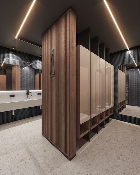 Locker Room Bathroom, Locker Room Shower, Pool Changing Room, Public Shower, Gym Design Interior, Locker Designs, Piscina Interior, Restroom Design, Gym Lockers