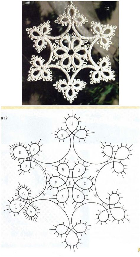 Shuttle Tatting Snowflakes, Tatting Snowflakes Free Pattern, Tatted Snowflakes Pattern, Snowflake Tatting Pattern, Tatted Snowflakes Pattern Free, Christmas Tatting Patterns Free, Shuttle Tatting Patterns Free, Needle Tatting Patterns Free, Tatting Snowflake Pattern