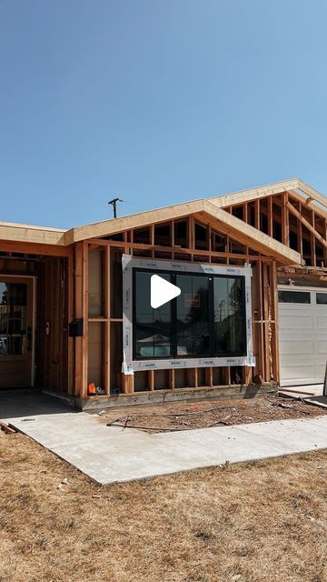 KATIE STAPLES on Instagram: "4 ways we’re adding curb appeal to our 1960s ranch style home:

1. Updating the roofline by adding two peaks to the front elevation
2. Adding dormers for traditional charm that also help balance out the right side of the house 
3. Increasing the size of our windows. We went with black for added contrast to our neutral home
4. Reducing the size of our eaves from 18” to 12” 

Stay tuned for more updates and a completed project this October! 👏🏻" Change Front Of House, Roof Lines Addition Ranch Style, Home Addition Front Of House, Add On To House, Addition Ideas For House, Ranch Interior Remodel, Ranch House Exterior Makeover, Additions To House Ideas, 70s Ranch Exterior Remodel