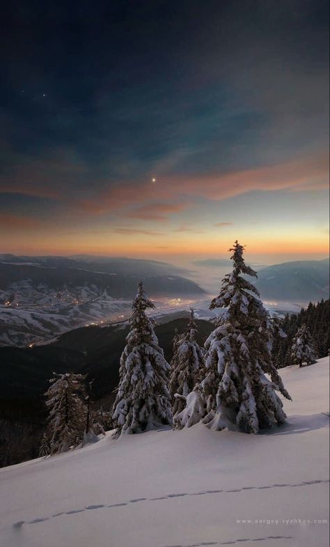 Edit Winter Pines, Winter Sunsets, Snow Covered Mountains, Winter Mountain, Winter Wallpaper, Winter Magic, Winter Scenery, Winter Beauty, Snow Scenes