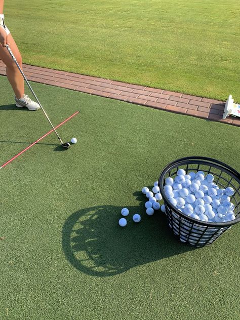 Driving Range Aesthetic Golf, Golfing Aesthetic Girl, Golf Tournament Aesthetic, Summer Golf Aesthetic, Golf Clubs Aesthetic, Golf Range Aesthetic, Preppy Golf Aesthetic, Girls Golf Aesthetic, Old Money Green Aesthetic