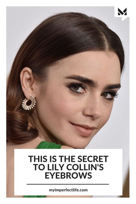 Lily Collins Eyebrows Shape, Lily Collins Brows, Lily Collins Brown Hair, Emily In Paris Hair Color, Lily Collins Eyebrows Natural, Eyebrow Natural Look, Emily In Paris Hair, Emily In Paris Makeup, Lily Collins Eyebrows