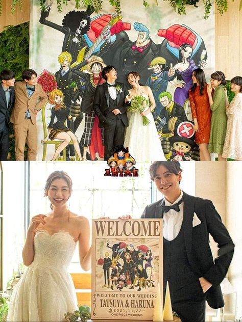 One Piece Anime Themed Wedding, One Piece Anime Wedding Ideas, One Piece Wedding Anime Theme, One Piece Wedding Theme, One Piece Themed Wedding, One Piece Wedding Anime, Anime Wedding Ideas, Anime Themed Wedding, Studio Ghibli Wedding