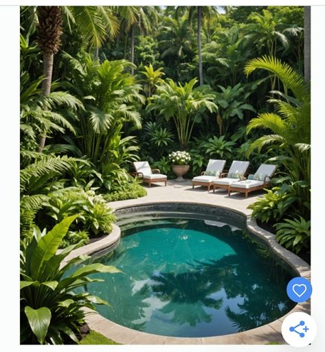 Planters Around Pool, Awesome Pools, Pool Tropical, Summer Front Porch Decor, House Flipper, Poolside Dining, Pools Backyard Inground, Porch Plants, Tropical Garden Design