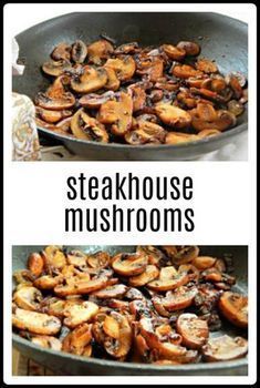 Side For Steak, Steakhouse Mushrooms, Steak Sides, Mushroom Side Dishes, Makanan Italia, Steak Side Dishes, Mushroom Dish, Diner Recept, Resep Diet