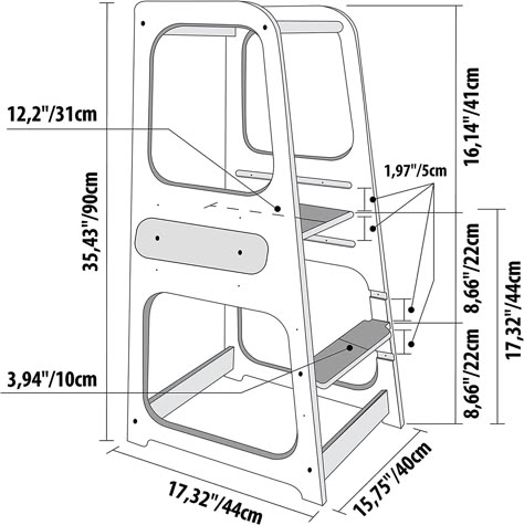 Montessori Kitchen Tower, Kitchen Helper Tower Diy, Learning Tower Diy Plans, Montessori Stool, Diy Learning Tower, Montessori Chair, Learning Tower Diy, Rocking Chair Woodworking Plans, Rocking Bed