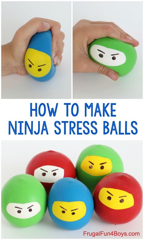 How to Make Ninja Stress Balls - Fun craft for kids! Ninja Crafts, Kerajinan Diy, Yellow Balloons, Crafts For Boys, Crafts For Kids To Make, Fun Crafts For Kids, Slushies, Craft For Kids, Craft Activities For Kids