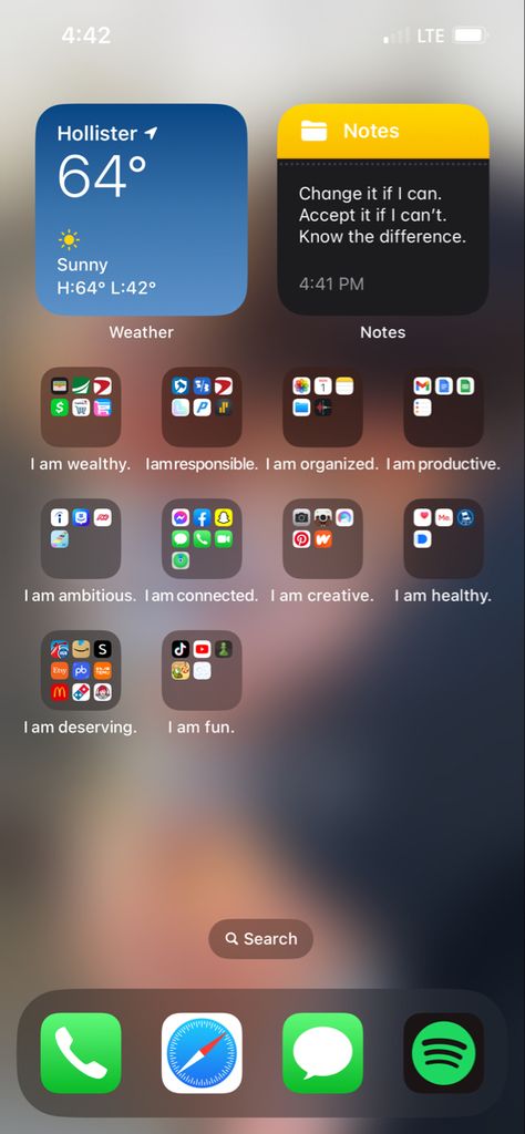 App Folders As Affirmations, Homescreen Folder Names, How To Sort Your Apps On Phone, Apps To Help Organize Your Life, App Folder Name Ideas, Organization Affirmations, Organization Apps Iphone, Folder Names Ideas, Iphone App Organization