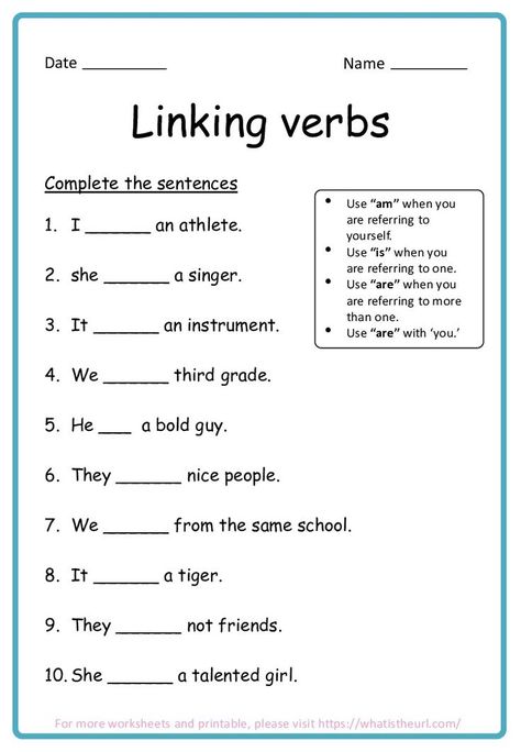 This worksheet is for grade 3 students.  The concept is “Linking Verbs”.Please download the PDF Linking Verbs for Grade 3 – Release 3 Verbs Worksheet Grade 3, 2nd Grade English Worksheets, 2nd Grade English, Reflexive Pronouns Worksheet, Linking Verbs Worksheet, Helping Verbs Worksheet, 2nd Grade Reading Worksheets, Verbs Worksheet, Linking Verbs