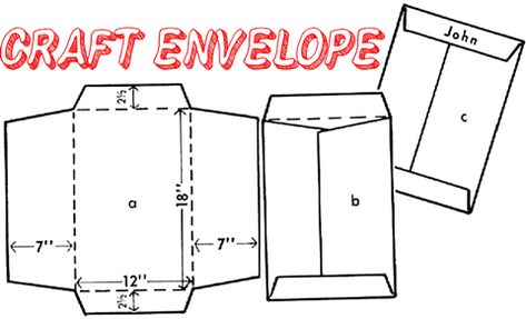 How to Make a Large Arts & Craft Project Envelope Large Envelope Diy, How To Make A Large Envelope, Envelope Patterns Templates, Templat Amplop, Envelope Craft, Homemade Envelopes, Seed Library, Manila Envelope, Valentines Envelopes