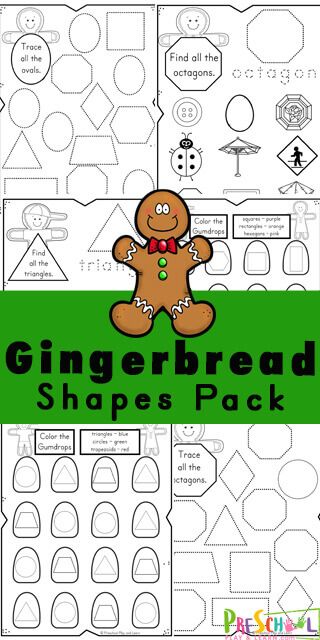 Christmas Shapes Activities, Christmas Shape Activities Preschool, Christmas Shape Activities, Gingerbread Shapes Free Printable, December Activities Kindergarten, Gingerbread Worksheets, Gingerbread Shapes, Free Printable Christmas Worksheets, Preschool Gingerbread