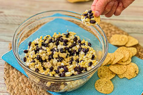 Black Bean Corn and Feta Dip Corn Black Bean Feta Dip, Corn Feta Dip, College Recipes, Black Bean Dip, Easy College Meals, Black Bean Corn, Corn Dip, Feta Dip, Dipping Sauces