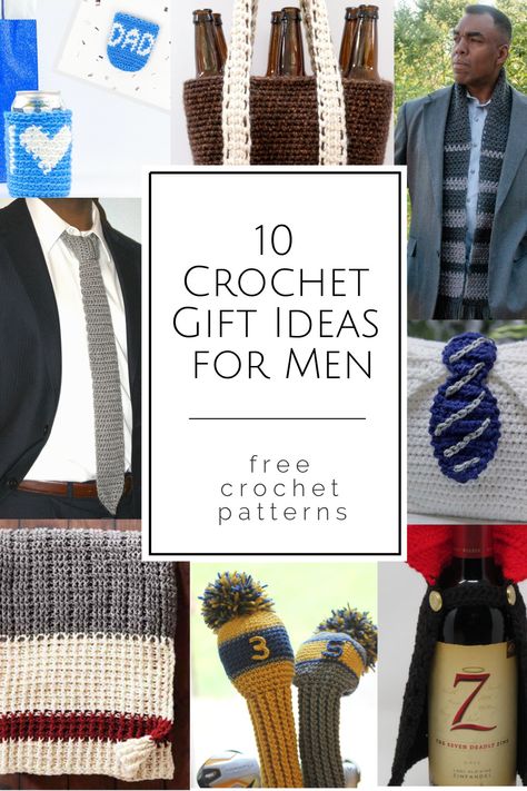 Here is a collection of crochet gift ideas for men from incredible designers.  All are free crochet patterns that make fun, quick and easy, thoughtful crochet gifts. Perfect for Christmas, Father’s Day or a birthday gift for "him" (i.e. Dad, husband, boyfriend, partner or grandpa!) Crochet Men Gifts Ideas, Crochet Christmas Gifts For Men, Crochet Gift Ideas For Men, Crochet Gifts For Boyfriend, Crochet Gifts For Men, Gifts For Teenage Guys, Diy Crochet Gifts, Quick Crochet Gifts, Crochet Gift Ideas