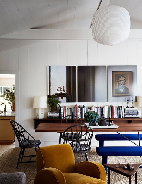 Welcoming Spaces From Designer Shawn Henderson's New Book - House & Home Em Henderson Living Room, Shawn Henderson Interior Design, Colorful Minimalist Living Room, Americana Interior Design, Shawn Henderson, Kent Johnson, Artful Interiors, West Village Apartment, Apt Decor