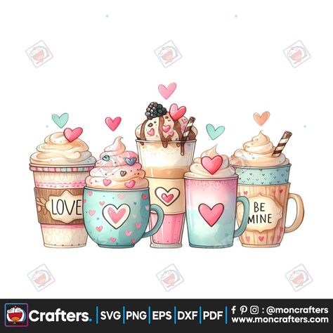 Valentines Coffee, Fav Products, Sticker Design Inspiration, Free Svg Files For Cricut, Coffee Valentines, Bird Houses Painted, Halloween Fonts, Portrait Cartoon, Classy Tattoos