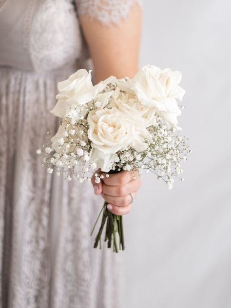 Taylor Collection — The Floral Cottage Florist White Rose Baby Breath Bouquet, White Rose And Baby Breath Bouquet, Bridesmaids Bouqet, Elopement Florals, Rose Bridesmaid Bouquet, Small Bridesmaid Bouquets, White Rose Bridal Bouquet, Small Bridal Bouquets, White Rose Wedding Bouquet