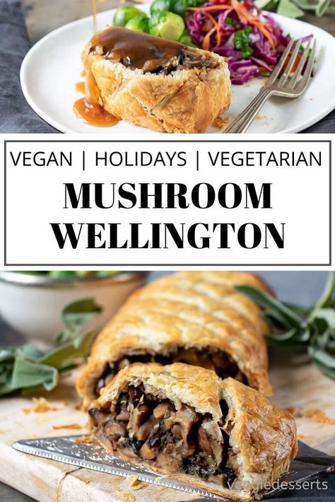 Mushroom Wellington is a flavor-packed, easy and showstopping vegan or vegetarian main dish. You can make it ahead, and it's perfect for the holidays.