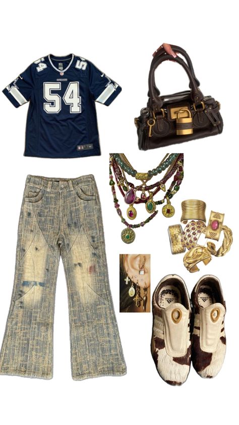 navy blue jersey brown accessories maximalist jewellery bloke core sporty outfit Cute Colorful Outfits, Maximalist Outfit, Bloke Core, Maximalist Outfits, Sporty Outfit, Maximalist Style, Brown Accessories, Navy Outfit, Blue Jersey