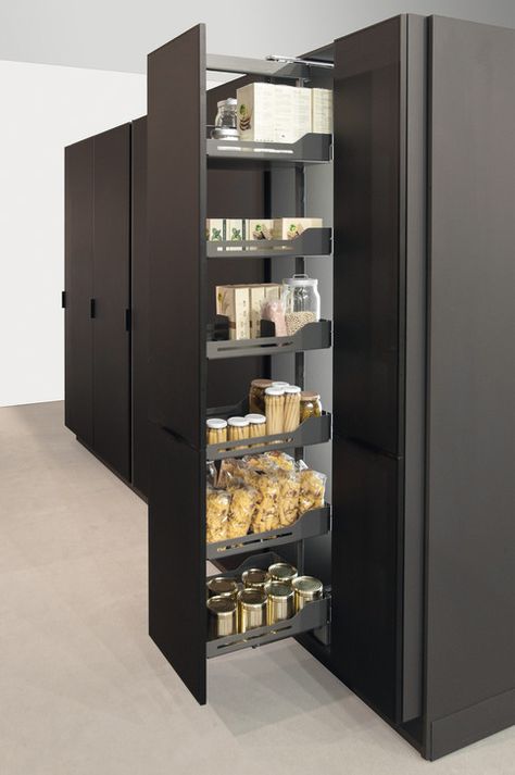 Dispensa Kesseboehmer pull out larder unit, complete set for tall units - in the Häfele Australia Shop Tall Units In Kitchen, Pull Out Larder, Kitchen Tall Units, Kitchen Larder Units, Japandi Kitchen Design, Tall Unit, Kitchen Larder, Larder Unit, Storage Accessories