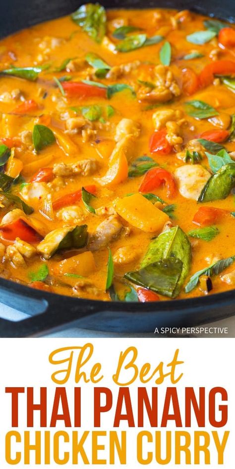 Curry Panang, Panang Chicken, Red Chicken Curry, Panang Curry Recipe, Thai Curry Recipes, Thai Chicken Curry, Kari Ayam, Curry Recipes Easy, Red Curry Chicken