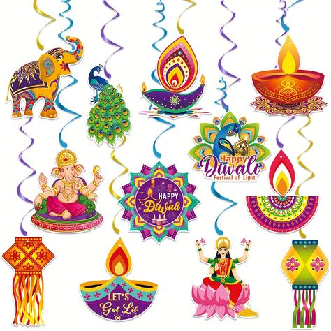 Faster shipping. Better service Diwali Party Decorations, Diwali Hanging Decorations, Happy Diwali Banner, Bat Head, Diwali Banner, Halloween Witch Legs, Indian Festival Of Lights, Diwali Vector, Streamer Party Decorations