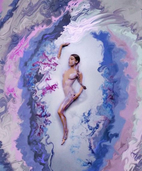 All The Details From THAT Scene In Ariana Grande's "God Is A Woman" #refinery29 https://www.refinery29.com/en-gb/2018/07/204925/ariana-grande-god-is-a-woman-body-painter-interview O Keeffe Paintings, God Is A Woman, Ariana Grande Wallpaper, Ariana Grande Photoshoot, Purple Paint, Ariana G, Photoshoot Themes, Painting Process, Doja Cat