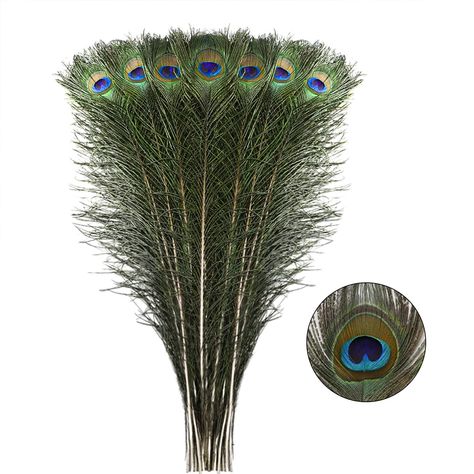 PRICES MAY VARY. ➽【Uniquely Designed Quantity Set】40pcs Real large peacock feathers in 1 pack,this number of sets can control Most Kinds of vases ➽【Perfect Size and Big Eyes】23-28 inch (57-70cm) peacock feathers in bulk are more Suitable for your vase decoration,and Each feather has BIG and complete eyes, the peacock Eye is 2-3 inch ➽【The Charm of Bright Colors】We have strict requirements on the selection of feathers,their eyes have hues of brilliant blue, green, amber and purple to ensure that Peacock Centerpieces, Wedding Party Centerpieces, Table Centerpieces Diy, Vase Decoration, Floral Arrangements Wedding, The Peacock, Craft Wedding, Colorful Feathers, Peacock Feathers