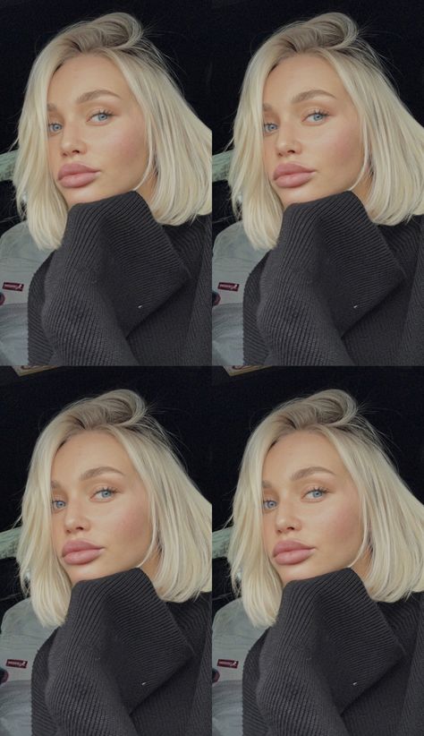 Scandi Blonde Bob, Dye Hair Inspiration, Ice Blonde Bob, Bright Blonde Bob, Short Hair And Color, Bleach Blonde Bob, Bob Inspiration, Platinum Bob, Angel Candle