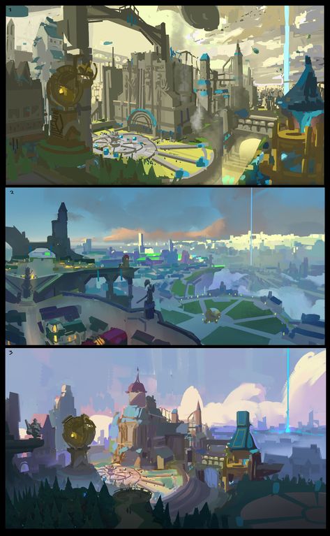 ArtStation - Riot X Arcane - Environments , Envar studio Arcane Environment Art, Arcane Architecture, Arcane Landscape, Arcane Environment, Envar Studio, Arcane Piltover, Arcane Animation, Arcane City, Arcane Concept Art