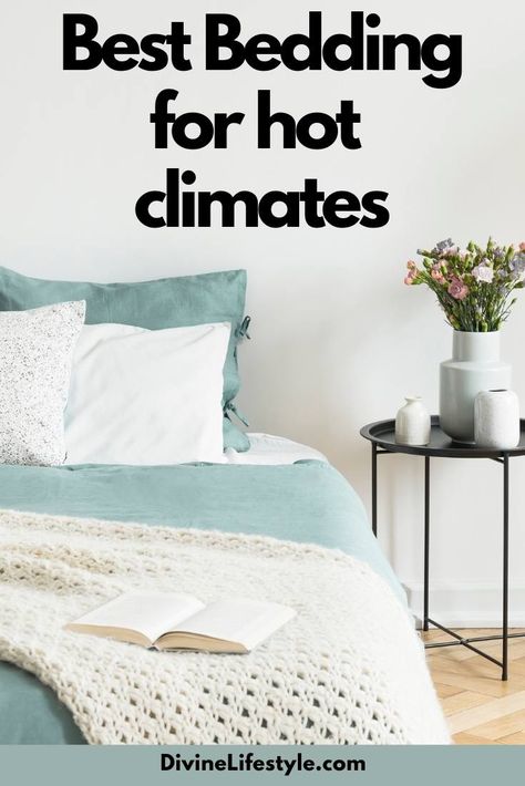 Best Bedding for hot climates Cooling Bedding, Best Cooling Sheets, Bed Weather, Fun Pillow Cases, Cooling Sheets, Best Bed Sheets, Best Bedding, Bed With Posts, Bamboo Blanket