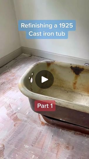 122K views · 2.7K reactions | This is how i refinish the inside of a cast iron bath tub. Went from 1925 trash to 2022 antique chic. #ReTokforNature #bathtubrefinish #bathroom #renovation #howto #DIY #vintage #antique #bathroomreno #LearnOnTikTok | Old House Adam | Old House Adam · Original audio Cast Iron Tub Refinish, Tub Refinishing, Bath Tube, Cast Iron Bath, Cast Iron Bathtub, Refinish Bathtub, Cast Iron Tub, Bathroom Renos, Bath Tub