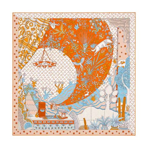 Hermes Scarf Le Premier Chant Featured In Orange, Blanc, And Bleu Ciel Colorway. Designed By Sophia Andreotti And Edouard Baribeaud. Signature Hand Rolled Edge. 100% Silk. Made In France. New Or Never Worn. Final Sale Scarf Measures: 90 X 90 Cm 36" X 36" Condition: New Or Never Worn 90 Songs, Silk Scarf Design, Hermes Silk, Hermes Accessories, Silk Accessories, Hermes Scarf, Scarf Design, Silk Twill, Hand Designs