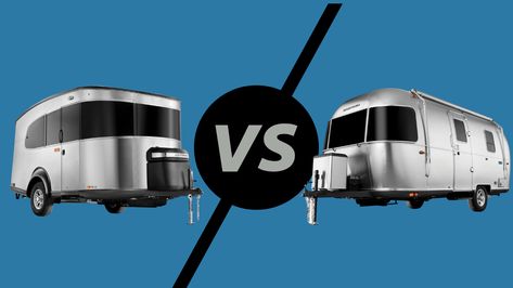 The Two Smallest Airstreams, Head-to-Head: Basecamp vs Bambi Even the smallest Airstreams can offer that sleek style and comfort you’re imagining. While most Airstreams are around 25 to 30 feet, the smallest are even more compact but still offer many of the same comforts. Let’s look at two of the smallest campers you can buy. [�…] The post The Two Smallest Airstreams, Head-to-Head: Basecamp vs Bambi appeared first on Drivin' & Vibin'. Diy Teardrop Trailer, Airstream Basecamp, Airstream Bambi, Small Camper Trailers, Grey Water System, Tiny Trailers, Mobile Living, Small Fridges, Water Storage Tanks