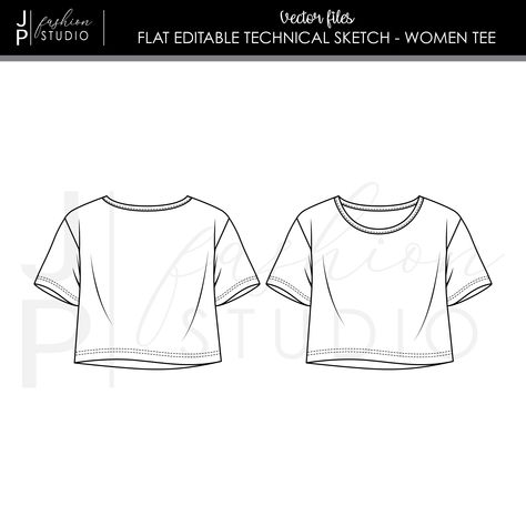 Crop Top Technical Drawing, How To Draw Tshirt, Crop Top Flat Sketch, Crop Top Sketch, Beachwear Moodboard, Crop Top Template, Crop Top Illustration, Top Technical Drawing, Crop Top Drawing