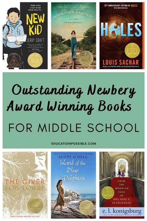 If Newbery award winners aren't on your tween's reading list, now's the time to add some. Any of these titles are perfect for middle school kids. Newbery winners include a wide variety of subjects, so it's easy to find something that your older kids will be excited to read. Use the titles here for an easy way to add some quality literature to your homeschool. My kids absolutely loved The Giver. 8th Grade Reading List, Middle School Reading List, Middle School Novel Studies, Books For Middle School, Middle School Novels, Middle School Book List, Some Any, Middle School Literature, Middle School Boys