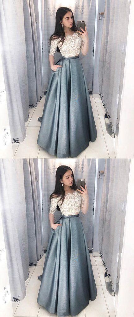 f337d999d9ad116a7b4f3d409fcc6480desc52899554ri Prom Dress Lace, Grey Prom Dress, Cheap Gowns, Prom Dresses With Pockets, Chique Outfits, Cheap Evening Dresses, Elegant Prom Dresses, Prom Dresses For Teens, Color Number