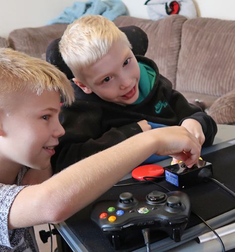 Kids Playing Games Videos, Hookup Proof, Kids Playing Video Games, Kids Playing Games, Physically Disabled, Play Stations, Fridge Photos, Therapeutic Recreation, Fake Ft Call